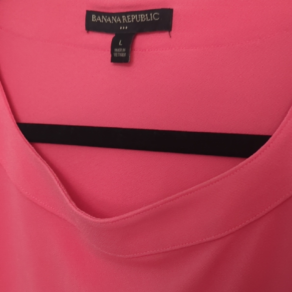 Banana Republic Sz L Vibrant Pink Long Sleeve Blouse - Picture 2 of 5